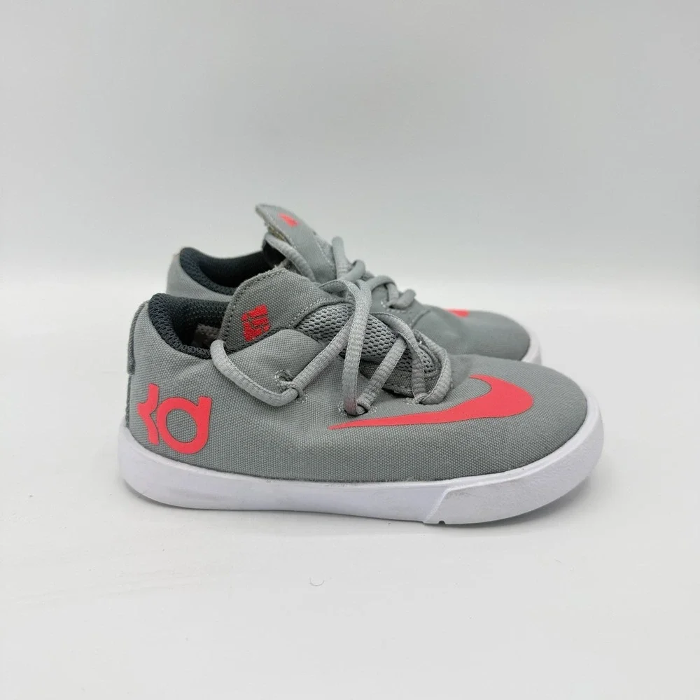 Nike KD Vulc Shoes Youth Sz 7C Gray Hyper Punch Sneakers Trainers